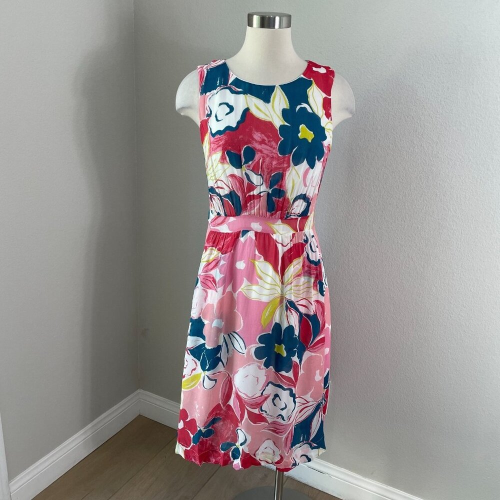 Modcloth Emily and Fin Womens Small Floral Lucy Dress in Pink Asilah Sleeveless‎